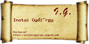 Inotai György névjegykártya